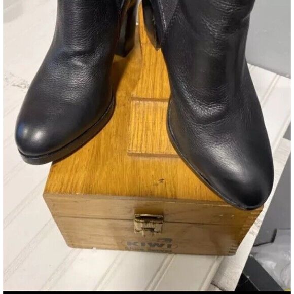 Splendid Women Boots Soft Leather Rocker 8 Heels Black 3.5” Heals Vibram - Picture 8 of 12